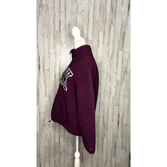 Victoria's Secret PINK Women's Sherpa Quarter‎ Zip Pullover Jacket Small - Picture 5 of 6